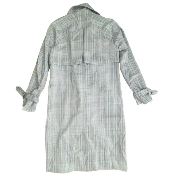 Club Monaco The Everywear Trench Coat Blue Plaid XS MSRP $379 Belt Not Included - Picture 3 of 10